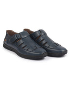 Shop FAUSTO Men Blue PU Outdoor Hook & Loop Roman Sandals for Day Long Comfort|Outfit|Evening|Casual|Fashion|Trending|Lightweight with TPR Sole(6-13 UK) Online.