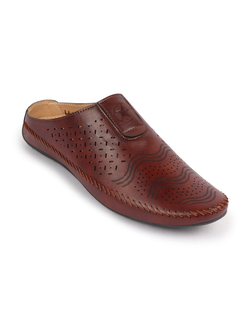 Shop Men Maroon Ethnic Wedding Party Back Open Laser Cut Design Juttis and Mojaris Online.