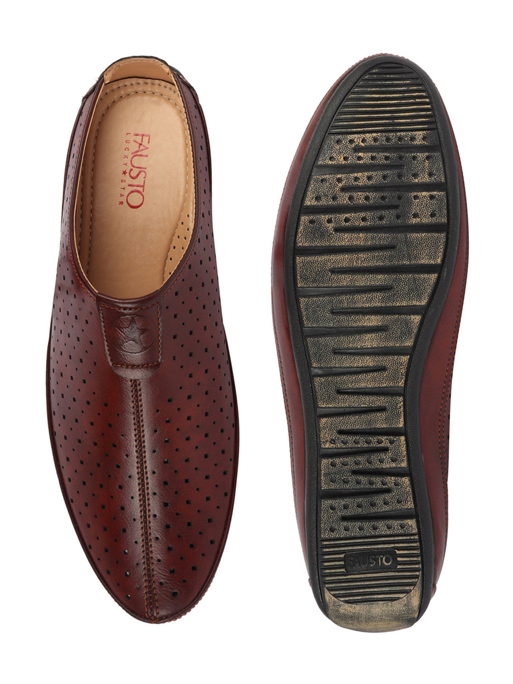 Shop Men Maroon Ethnic Wedding Party Back Open Slip On Juttis and Mojaris Online.