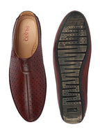 Shop Men Maroon Ethnic Wedding Party Back Open Slip On Juttis and Mojaris Online.