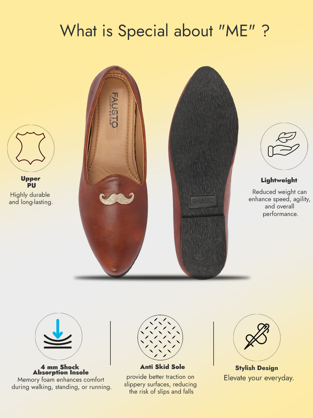 men tan ethnic slip-on juttis