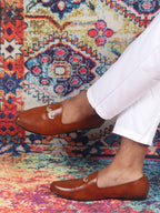 men tan ethnic slip-on juttis
