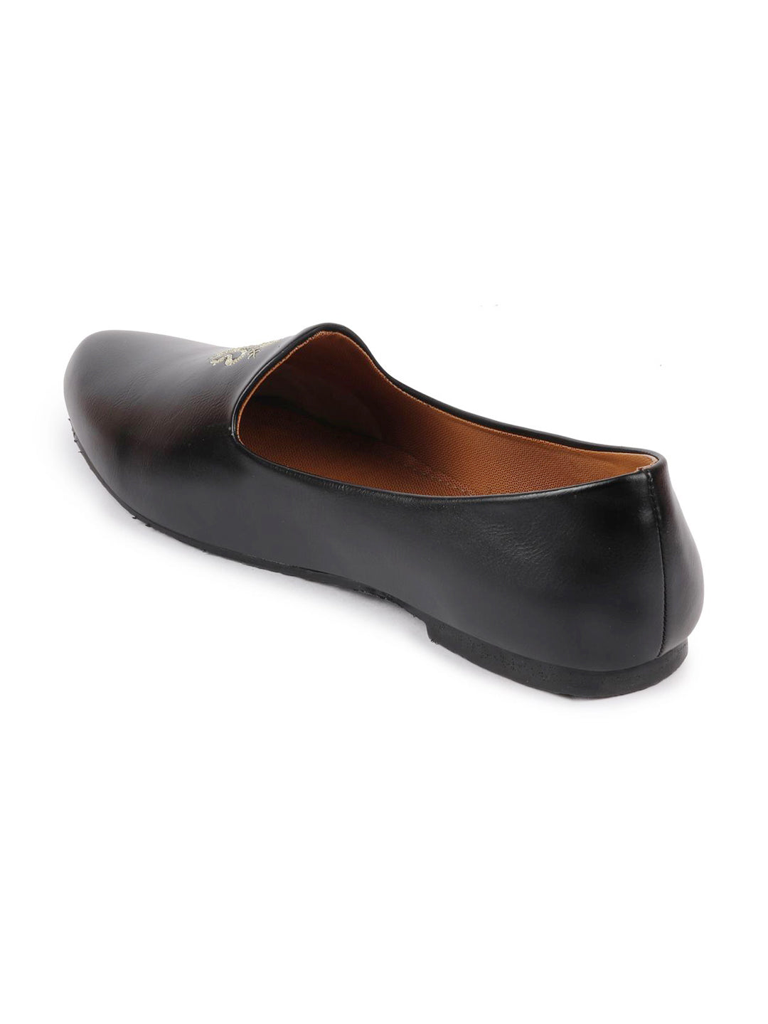 Men Black Wedding Ethnic Party Embroidery Design Slip On Juttis and Mojaris
