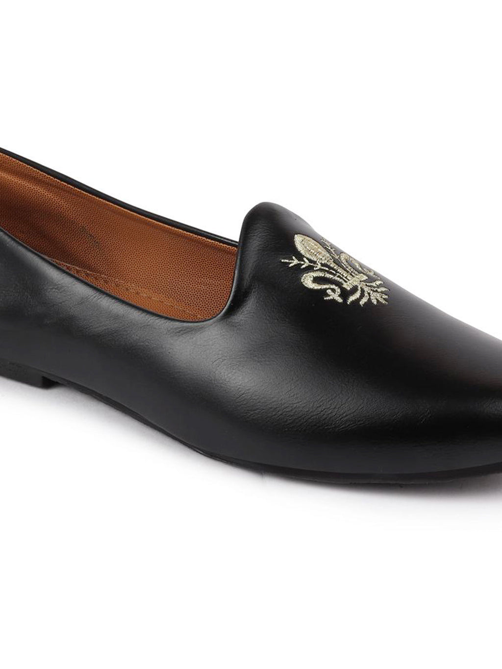 Men Black Wedding Ethnic Party Embroidery Design Slip On Juttis and Mojaris