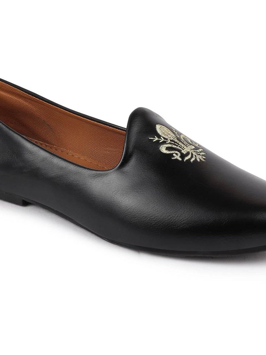 Men Black Wedding Ethnic Party Embroidery Design Slip On Juttis and Mojaris