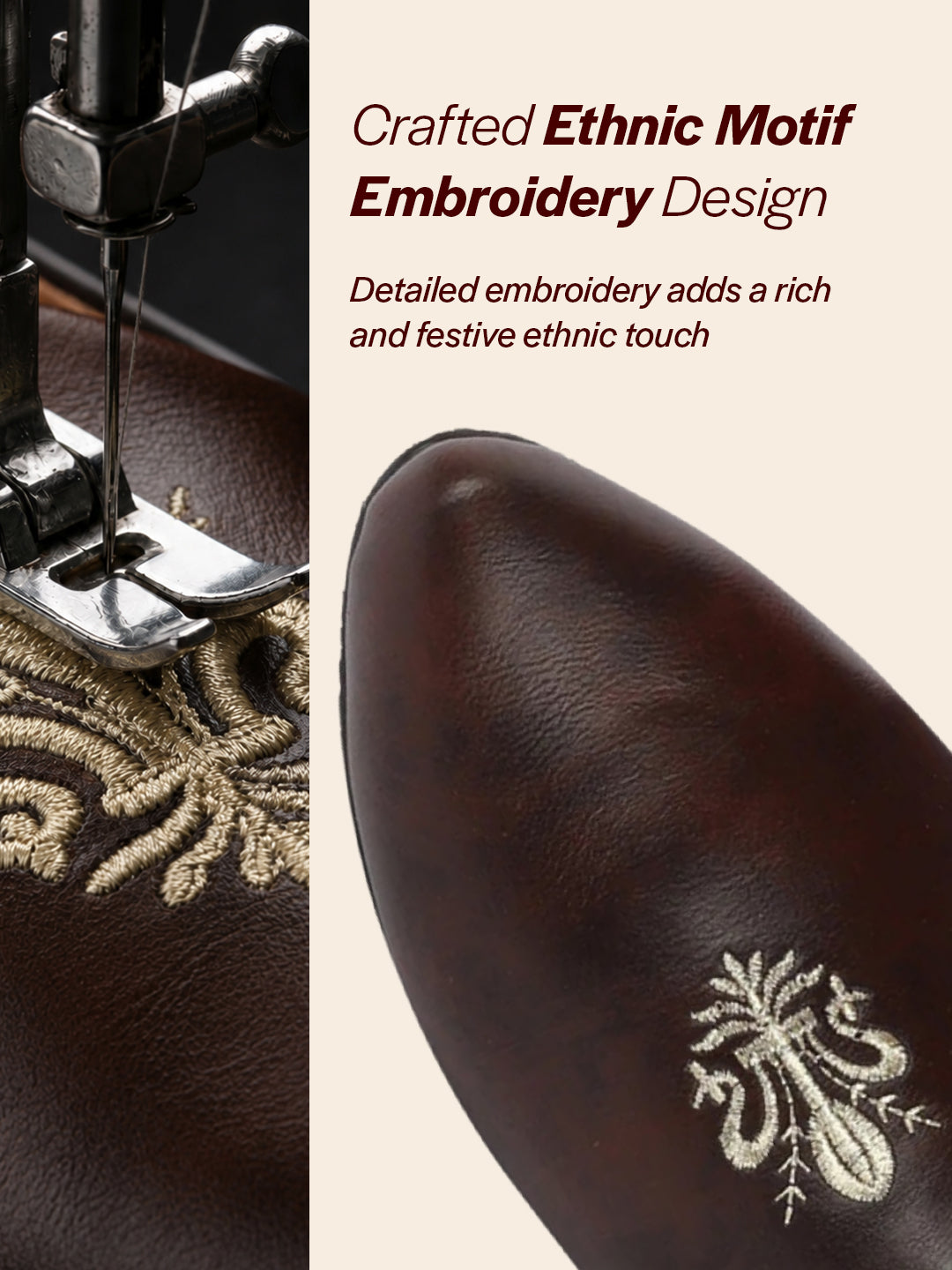Men Brown Ethnic Slip-On Juttis