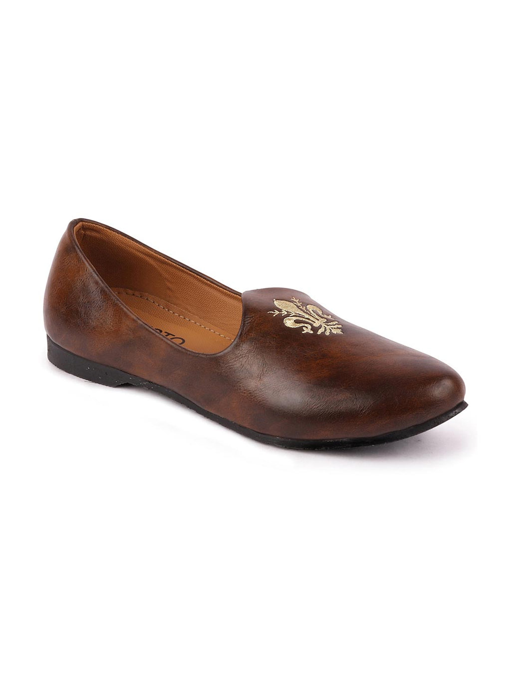 Men Brown Wedding Ethnic Party Embroidery Design Slip On Juttis and Mojaris