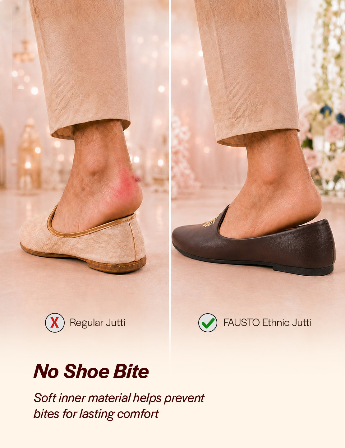 Men Brown Ethnic Slip-On Juttis