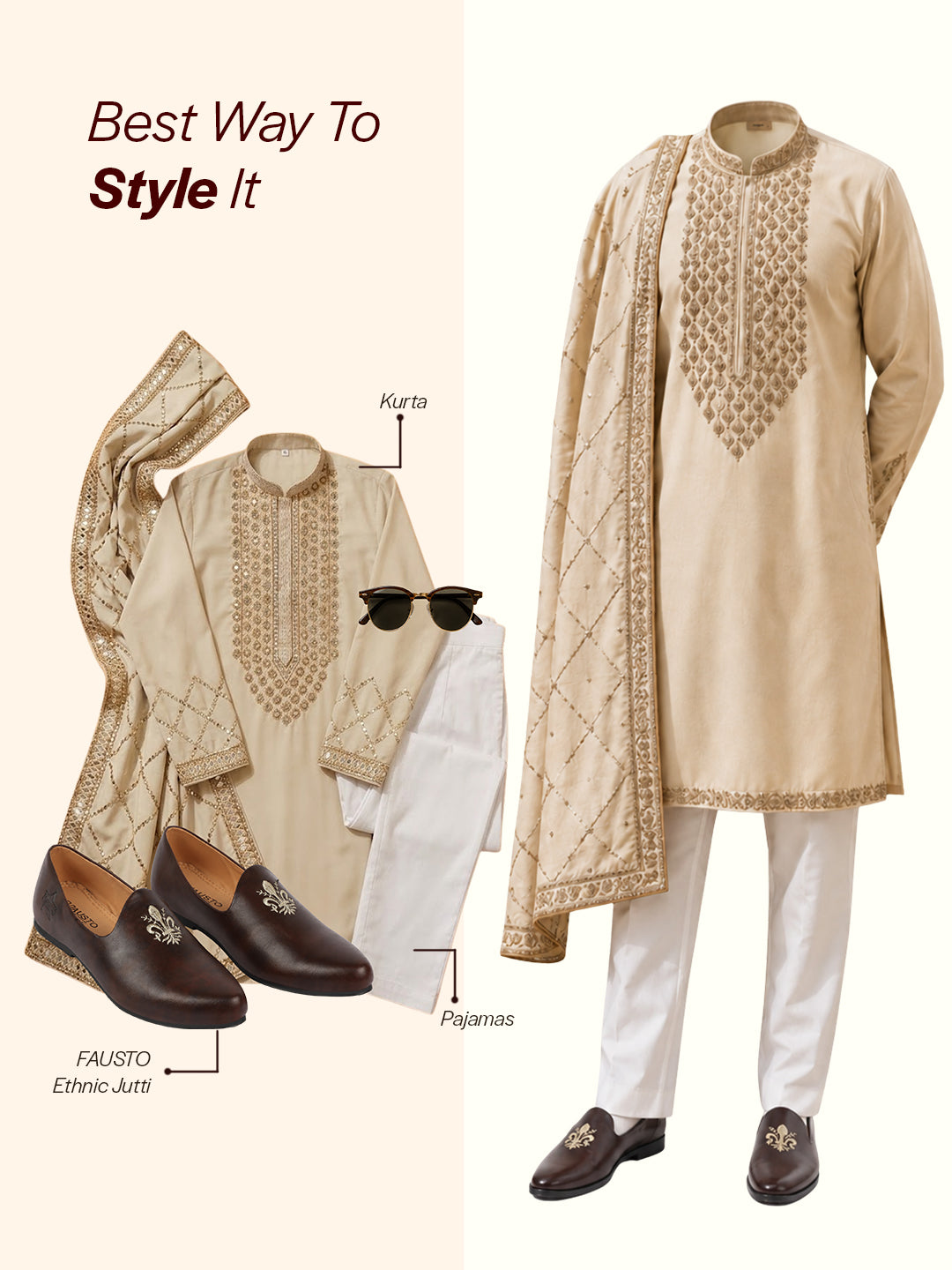 Men Brown Ethnic Slip-On Juttis