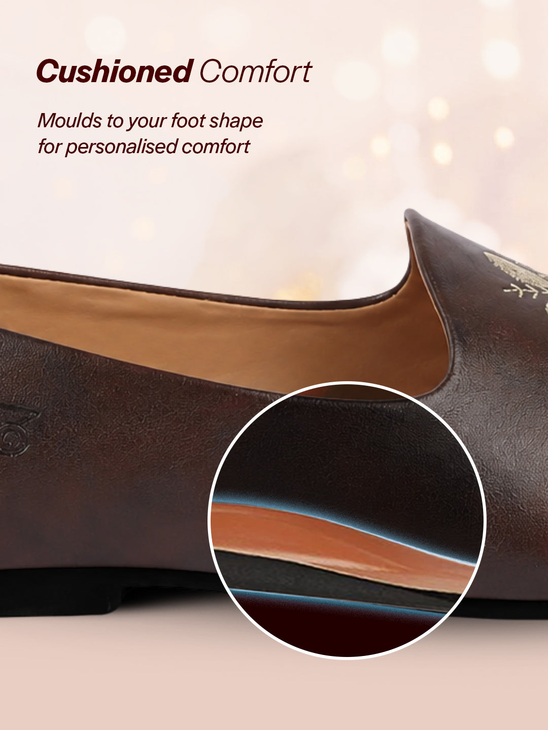 Men Brown Ethnic Slip-On Juttis