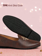 Men Brown Ethnic Slip-On Juttis