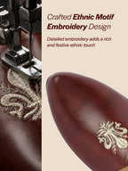 men cherry ethnic embroidery juttis and mojaris