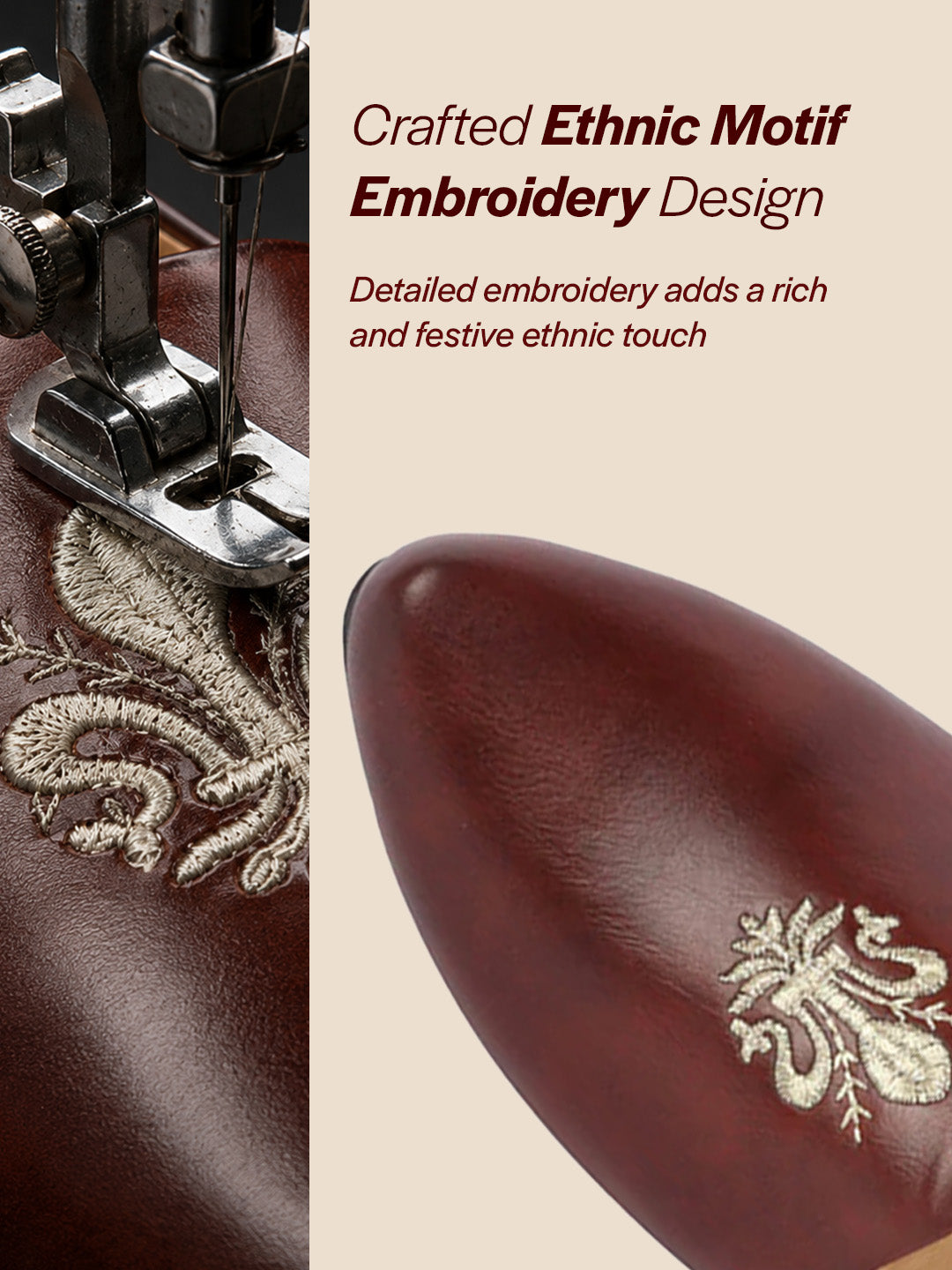 men cherry ethnic embroidery juttis and mojaris