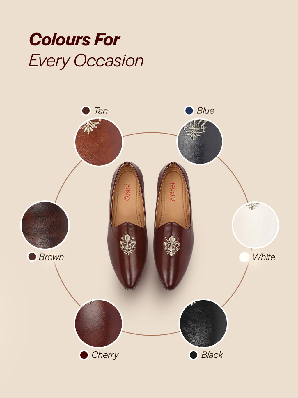 men cherry ethnic embroidery juttis and mojaris