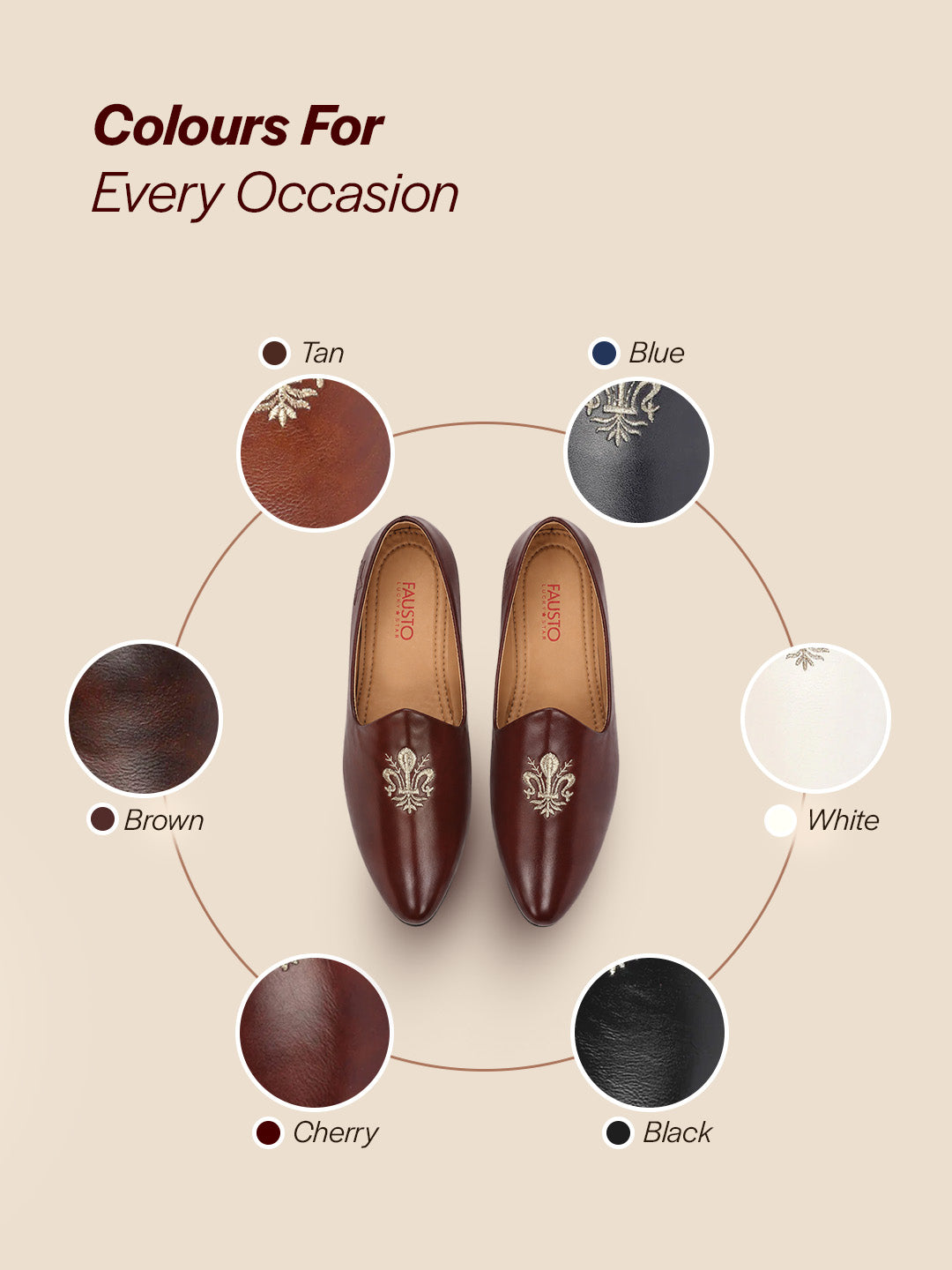 men cherry ethnic embroidery juttis and mojaris