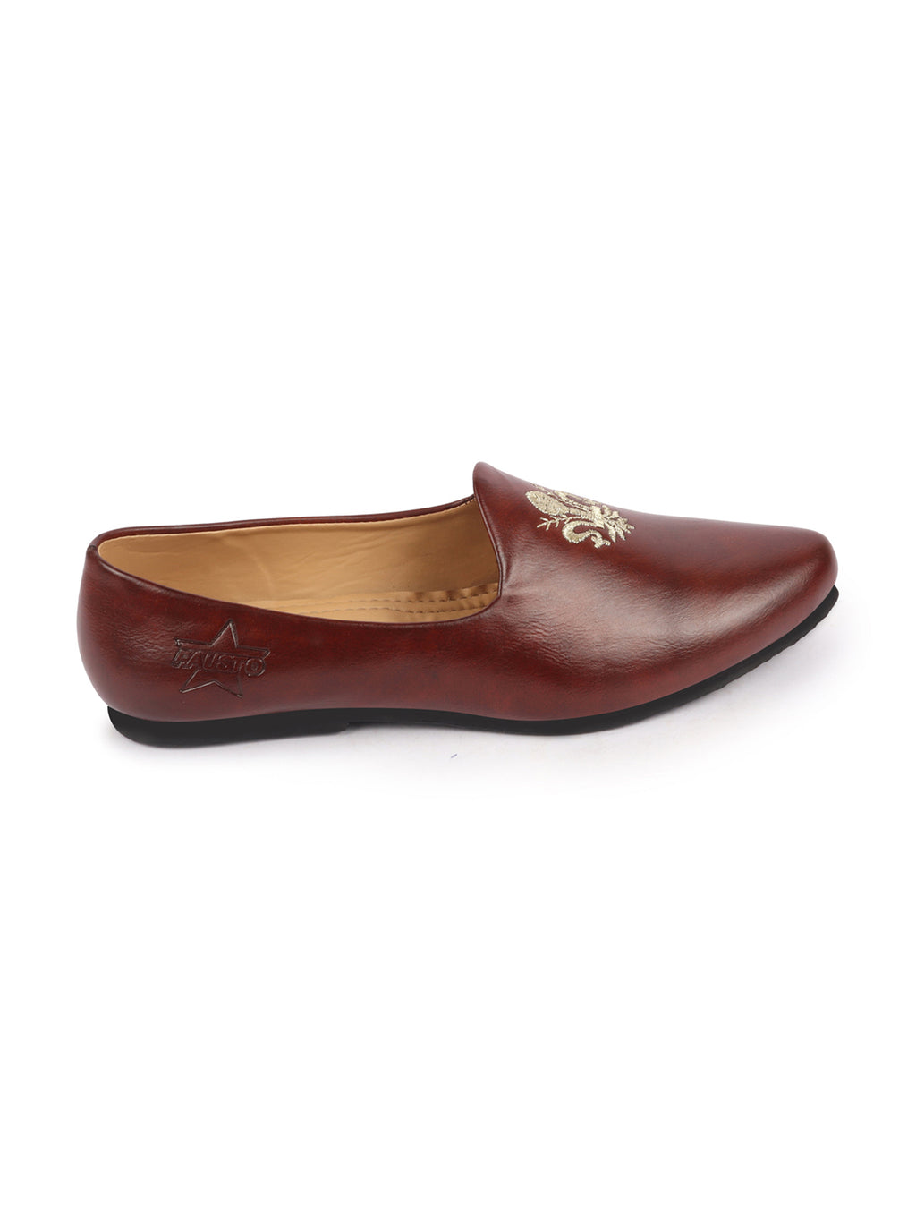 Men Cherry Wedding Ethnic Party Embroidery Design Slip On Juttis and Mojaris