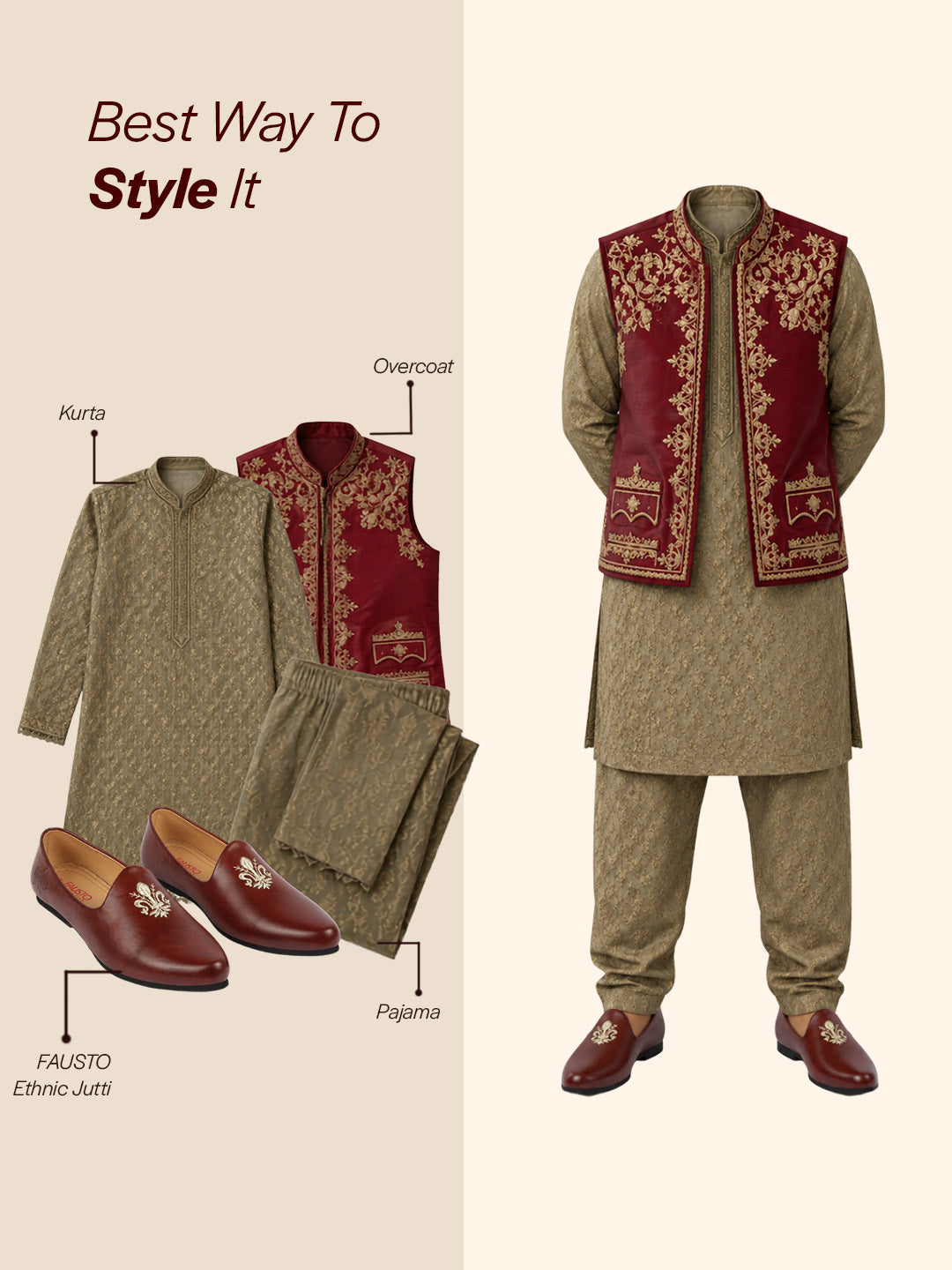 men cherry ethnic embroidery juttis and mojaris