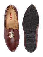 Men Cherry Wedding Ethnic Party Embroidery Design Slip On Juttis and Mojaris