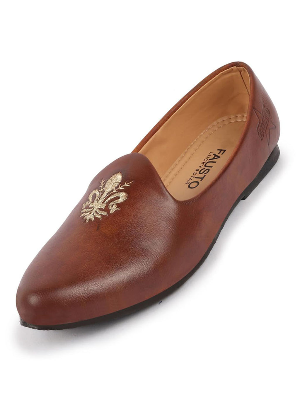 Men Tan Ethnic Slip-On Juttis