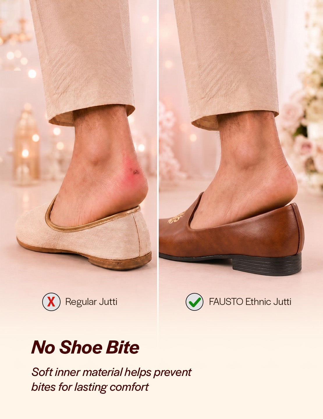 Men Tan Ethnic Slip-On Juttis