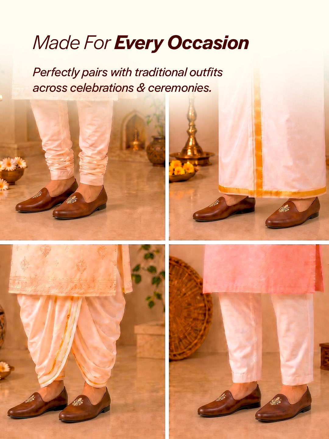 Men Tan Ethnic Slip-On Juttis