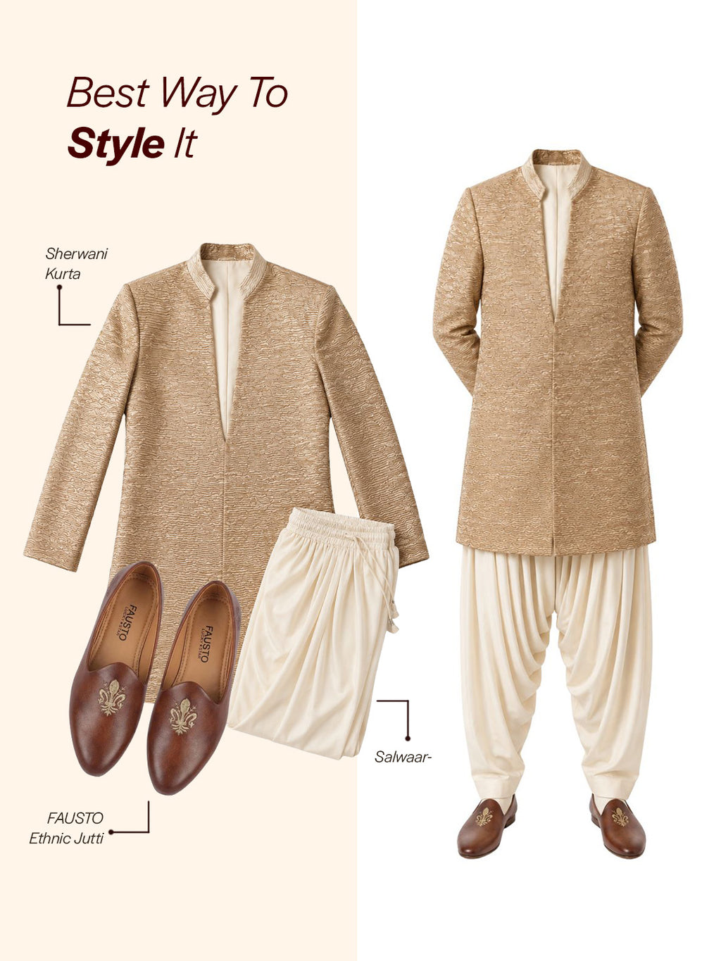 Men Tan Ethnic Slip-On Juttis