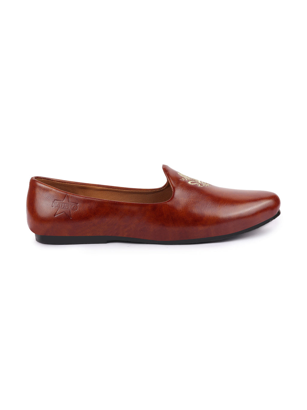 Men Tan Wedding Ethnic Party Embroidery Design Slip On Juttis and Mojaris