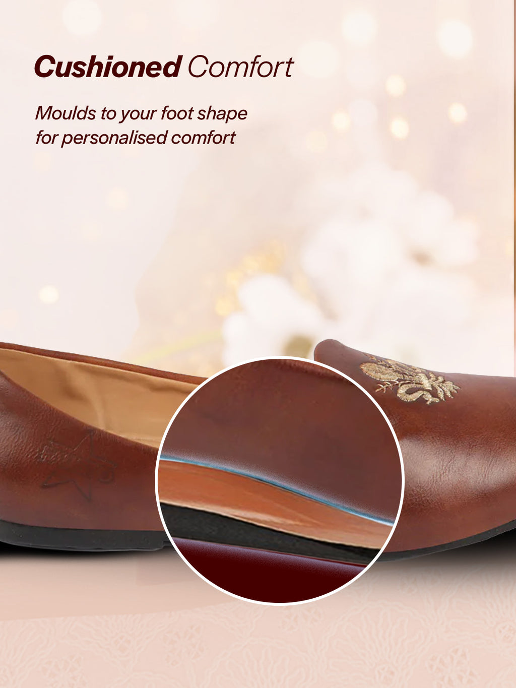 Men Tan Ethnic Slip-On Juttis