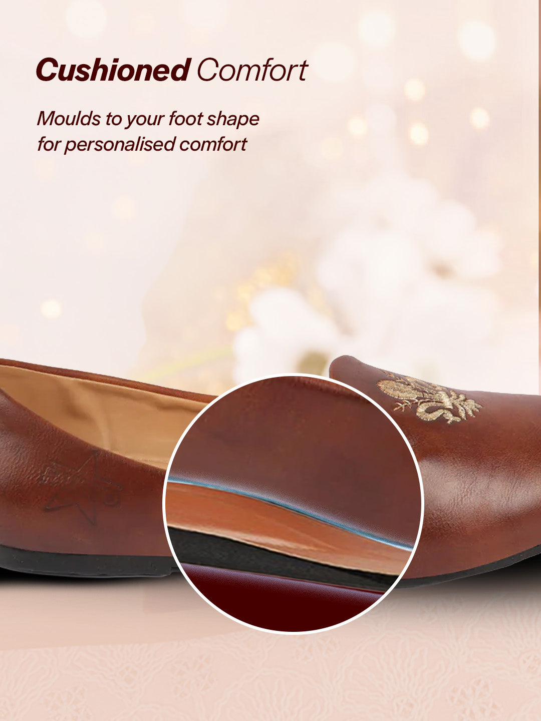 Men Tan Ethnic Slip-On Juttis