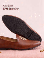 Men Tan Ethnic Slip-On Juttis