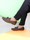 Men Brown Casual Velvet Slip-On Loafers
