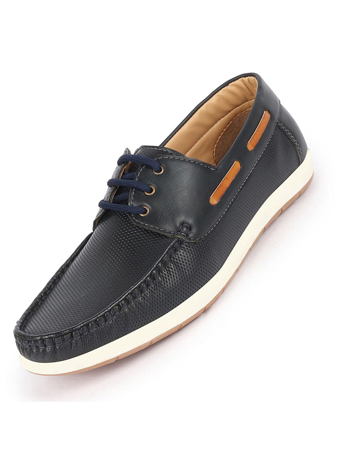 Shop Men Blue Casual Lace-Up Boat Shoes Online.