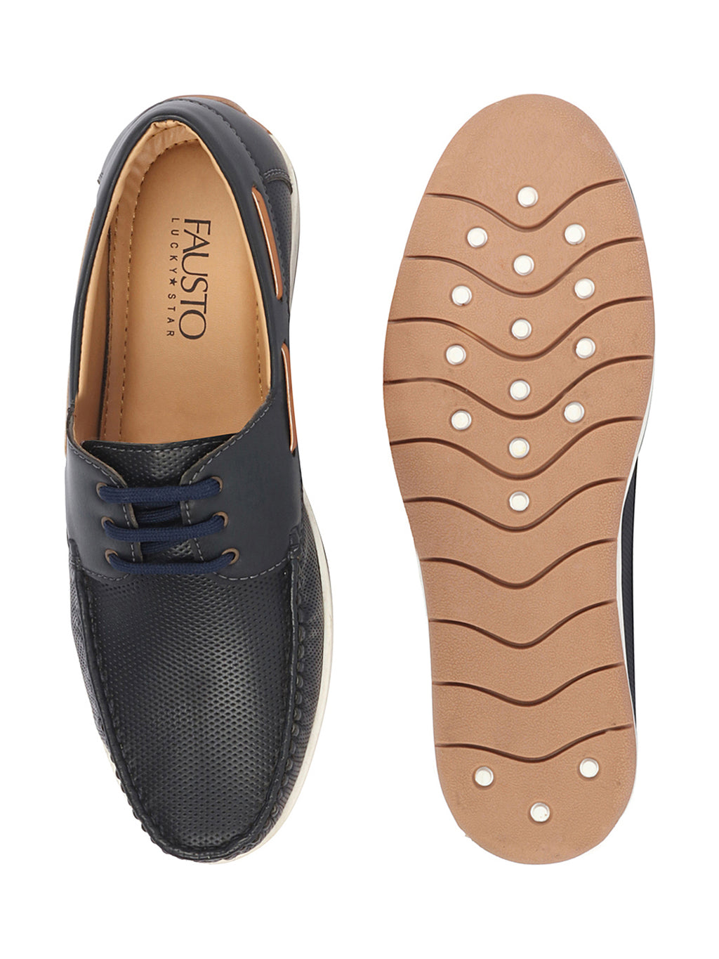 Shop Men Blue Casual Lace-Up Boat Shoes Online.