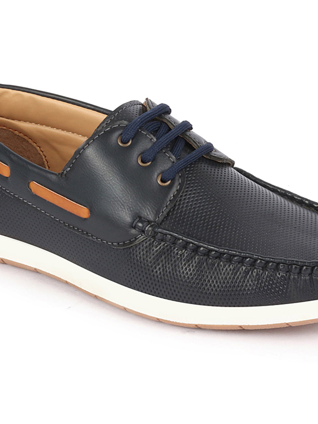 Shop Men Blue Casual Lace-Up Boat Shoes Online.