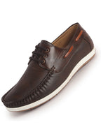 Men Brown Casual Lace-Up Boat Shoes