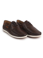 Men Brown Casual Lace-Up Boat Shoes