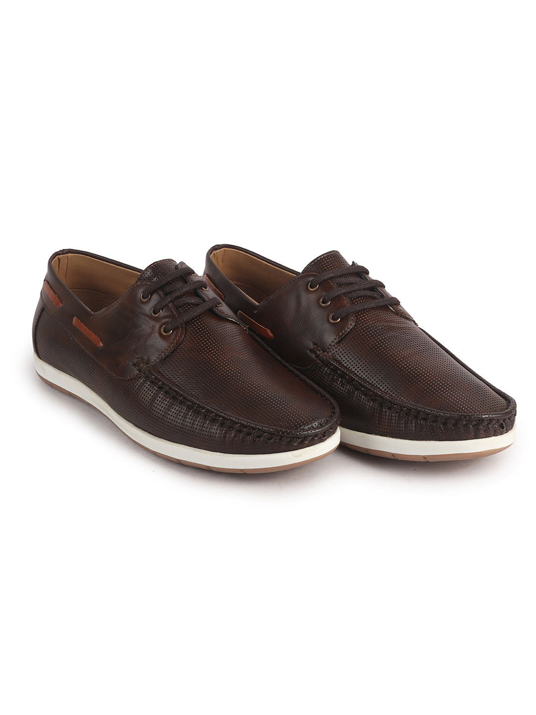 Men Brown Casual Outfit Fashion Comfort Classy Flexible Lace Up Boat Shoes Sneakers