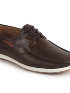 Men Brown Casual Lace-Up Boat Shoes