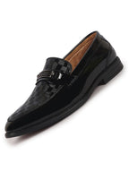Men Black Casual Patent Leather Slip-On Loafers