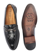 Men Black Casual Patent Leather Slip-On Loafers