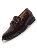 Men Tan Casual Patent Leather Slip-On Loafers