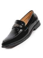 Shop Men Black Casual Patent Leather Slip-On Loafers Online.