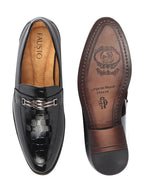 Shop Men Black Casual Patent Leather Slip-On Loafers Online.