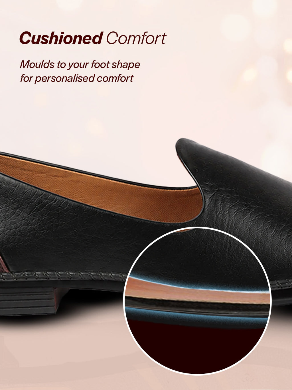Men Black Ethnic Slip On Stylish Stitched Jutis
