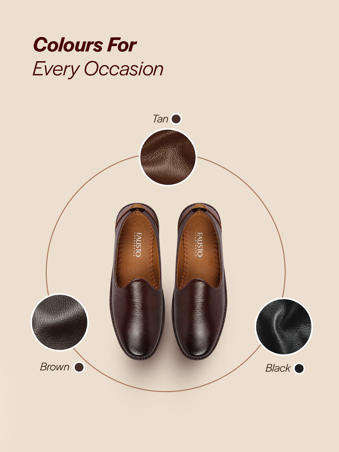 Men Brown Ethnic Slip On Stylish Stitched Jutis