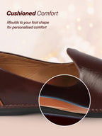 Men Brown Ethnic Slip On Stylish Stitched Jutis and Mojaris for Wedding, Festive