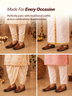 Shop Men Tan Ethnic Slip On Stylish Stitched Jutis Online.