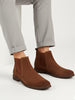 Men Tan Suede Leather Slip On Chelsea Boots