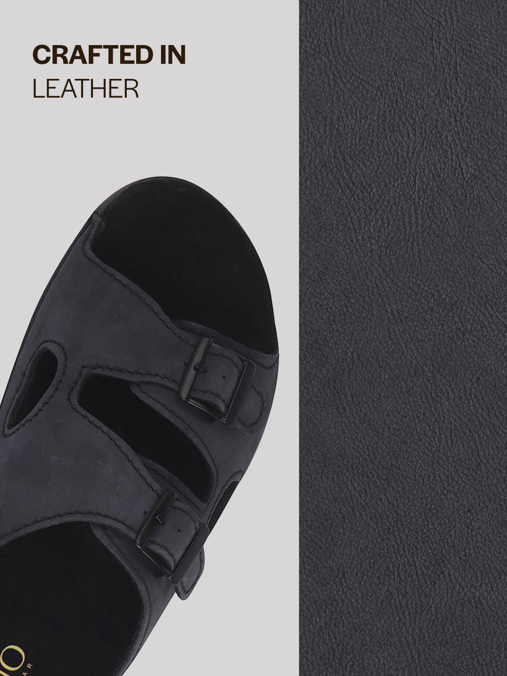 Men Navy Suede Leather Round Open Toe Dual Strap Slip On Sandals | Broad Feet Heel Cup Arch Support Slider | Slippers for Travel, Summer, Beach Walking with Anti Skid Sole