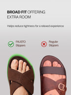 Men Brown Suede Leather Open Toe Double Strap Walking Sandals with Heel Cup Arch Support | Indoor Slippers with Anti Skid Sole | Perfect for Travel, Summer Casuals Comfort